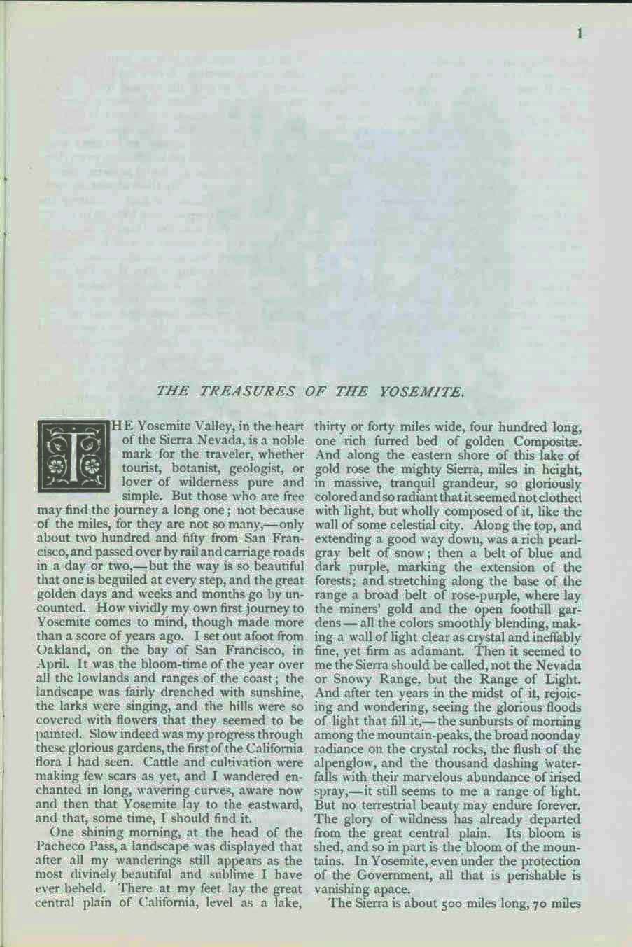 THE PROPOSED YOSEMITE NATIONAL PARK--treasures & features, 1890. vist0003b